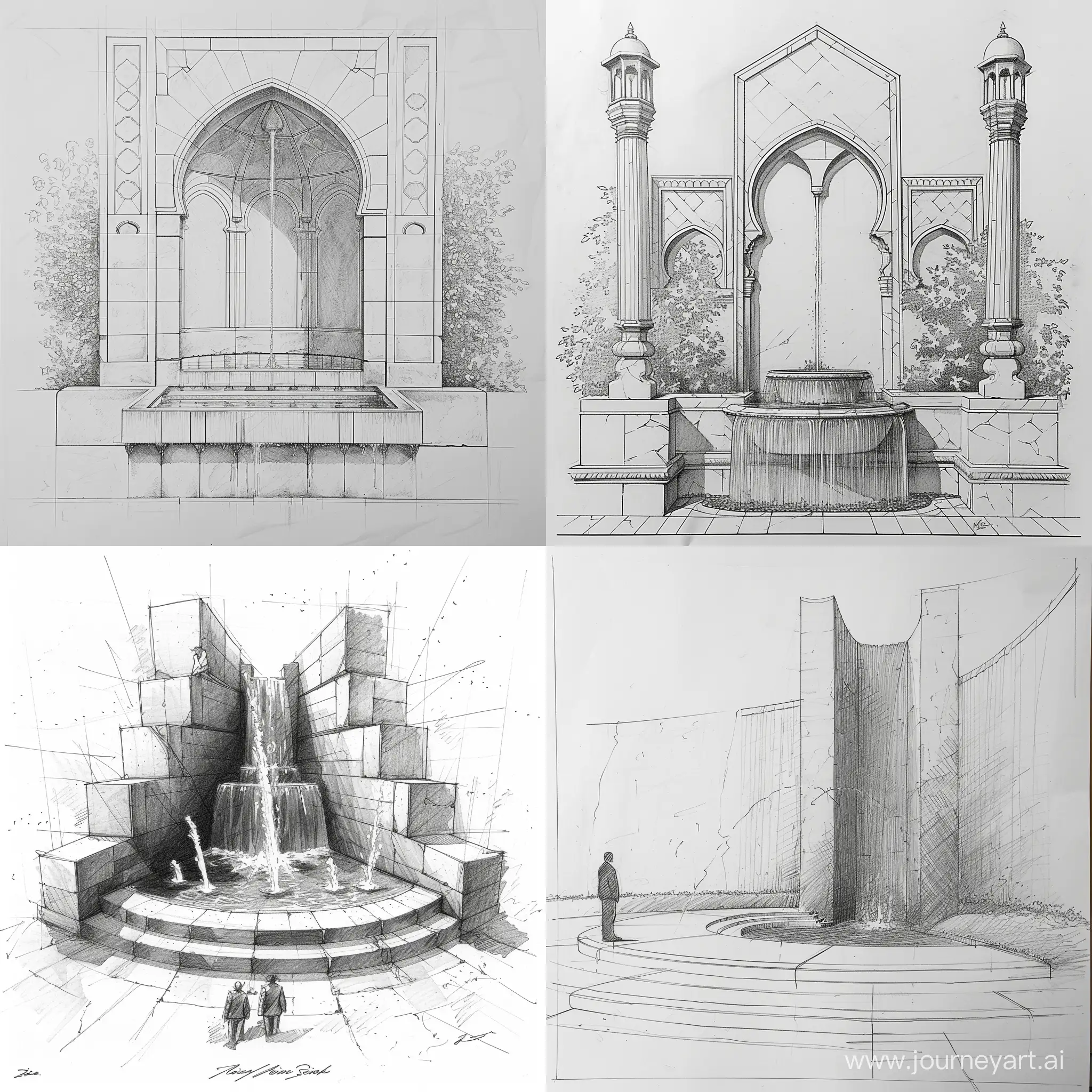 Sinans-Architectural-Drawings-Wall-Fountain-Design