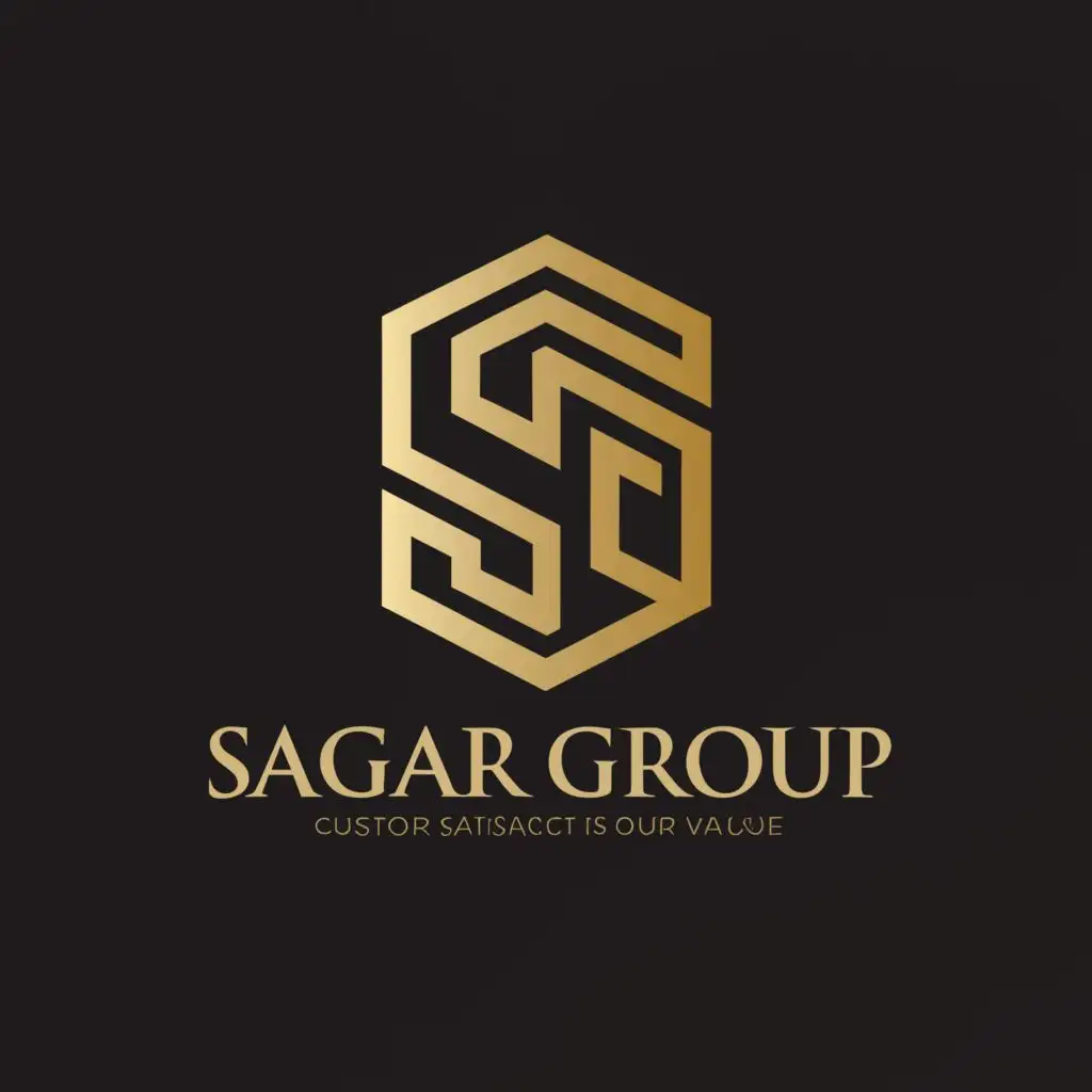 a logo design,with the text "SAGAR GROUP", main symbol:SG,complex,clear background USE TAG LINE "COSTUMER SATISFACTION IS OUR VALUE"
