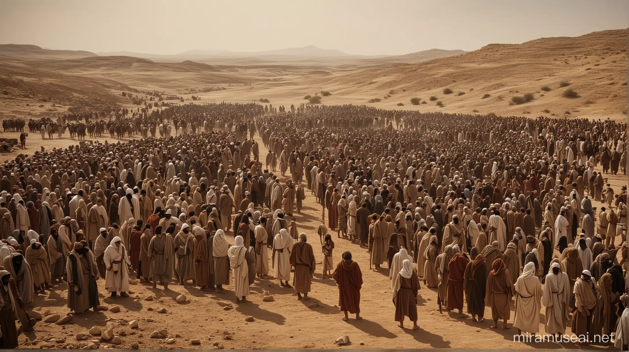 Isaac from the bible dies, and there is a gathering to mourne his death. set in the Middle East during the era of Moses.