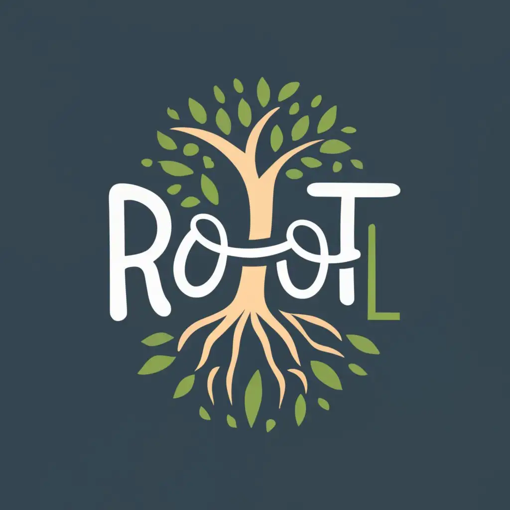 logo, Root, with the text "Root Psychiatry LLC", typography, be used in Medical Dental industry