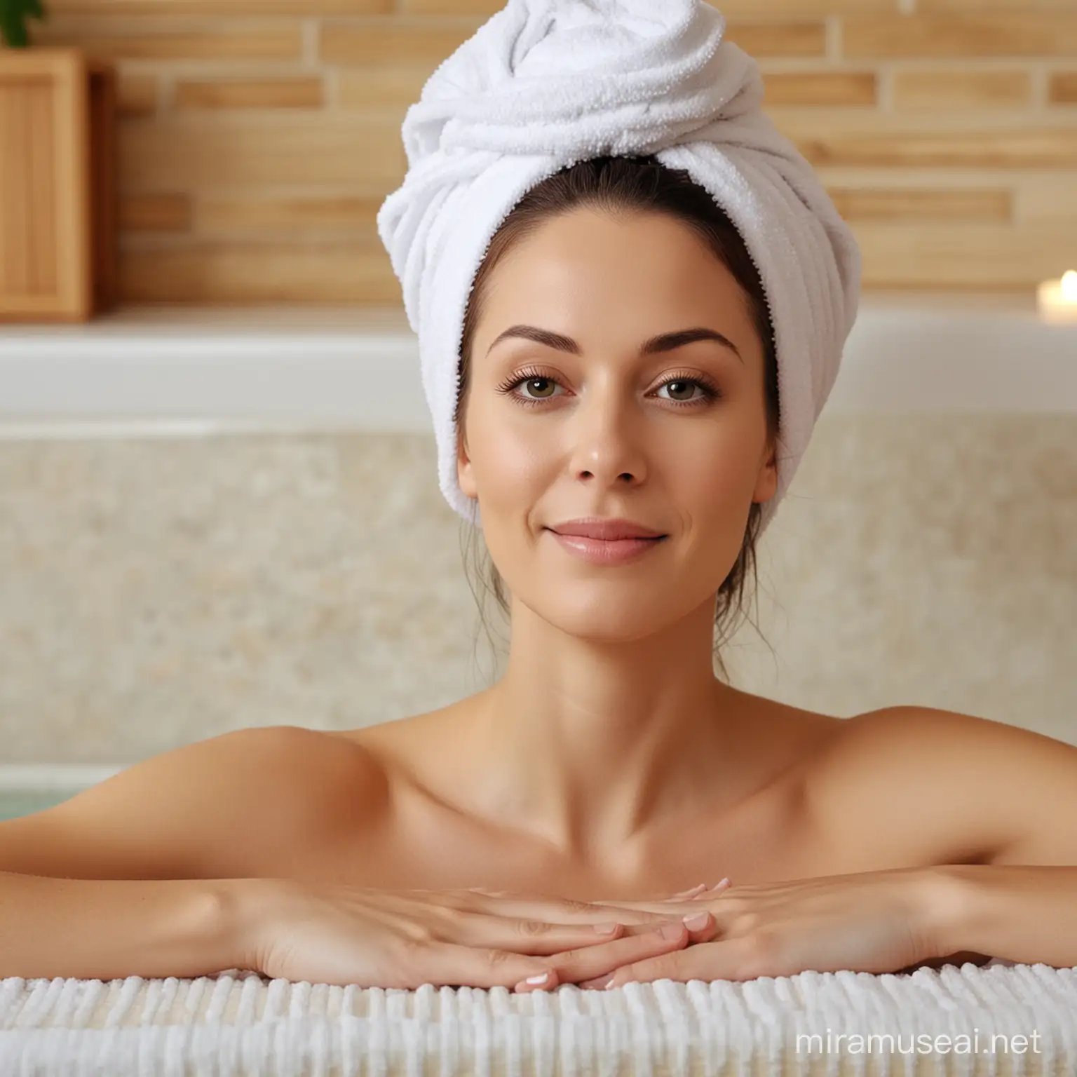 a woman into spa center