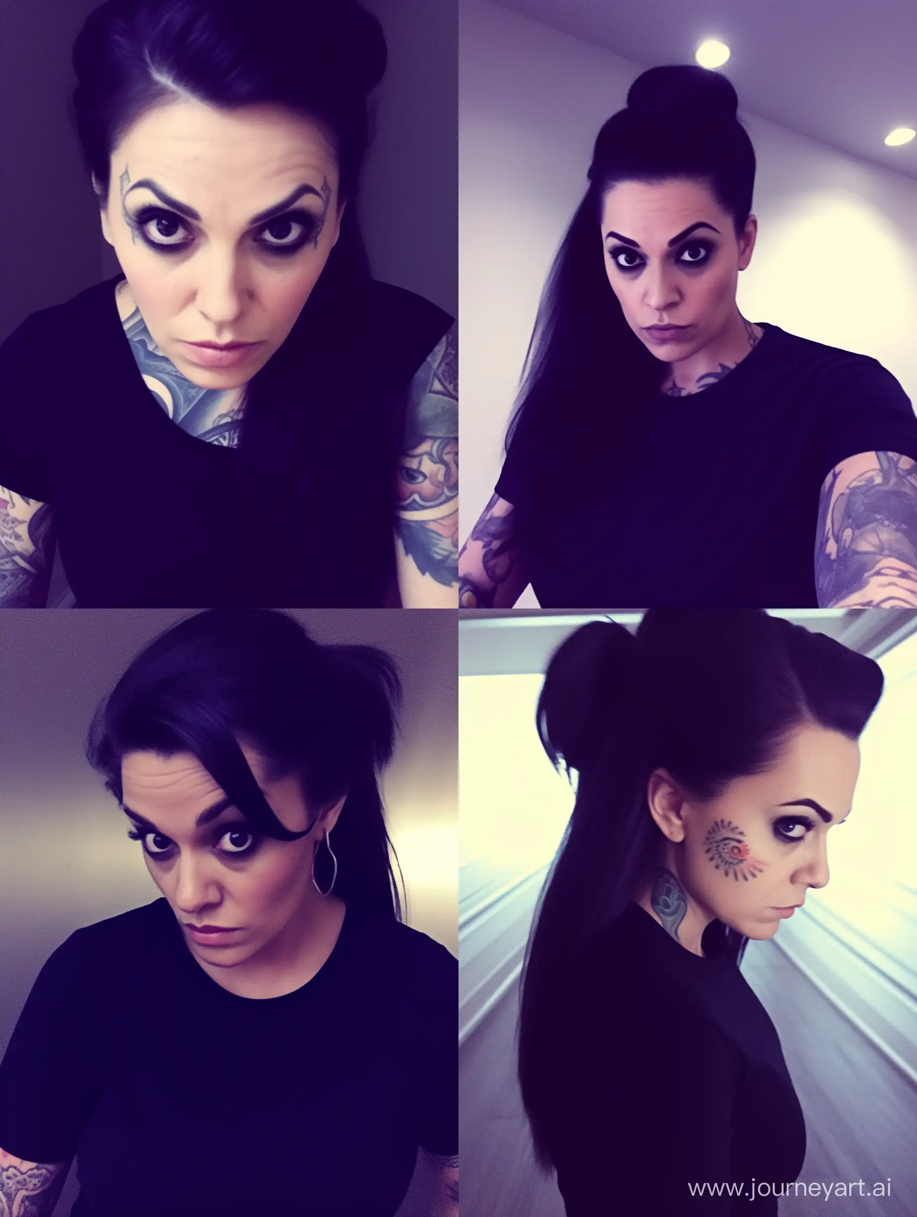 Captivating-Interior-Selfie-Woman-with-Black-Hair-Tattoos-and-Beautiful-Eyes