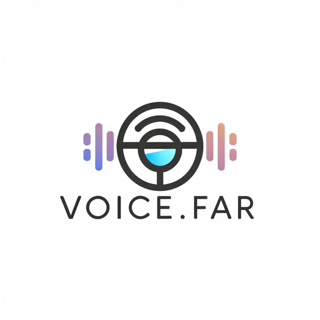 a logo design,with the text "Voice.Far", main symbol:Microphon,Moderate,clear background
