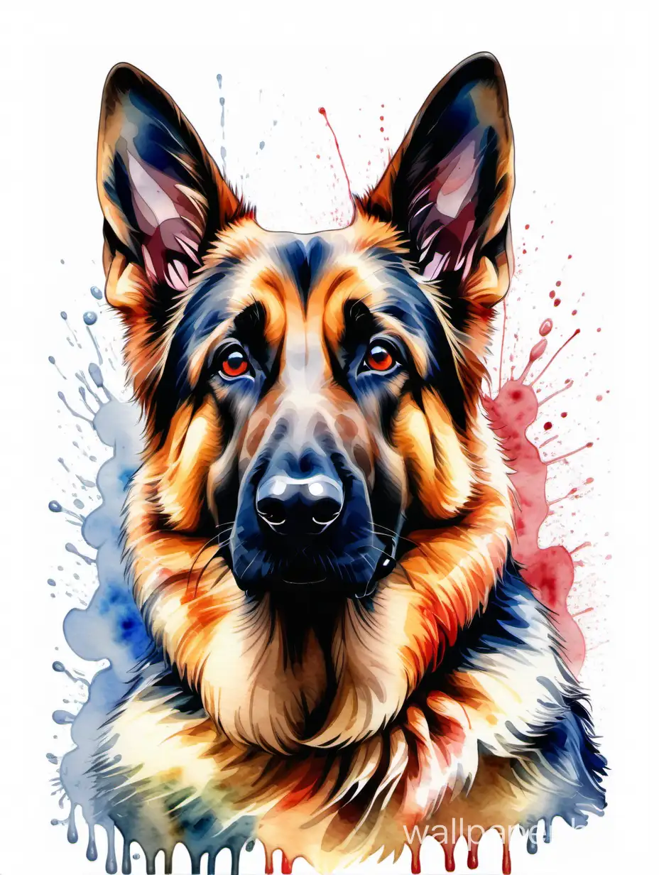 German-Shepherd-Watercolor-Portrait-Majestic-Canine-Painting