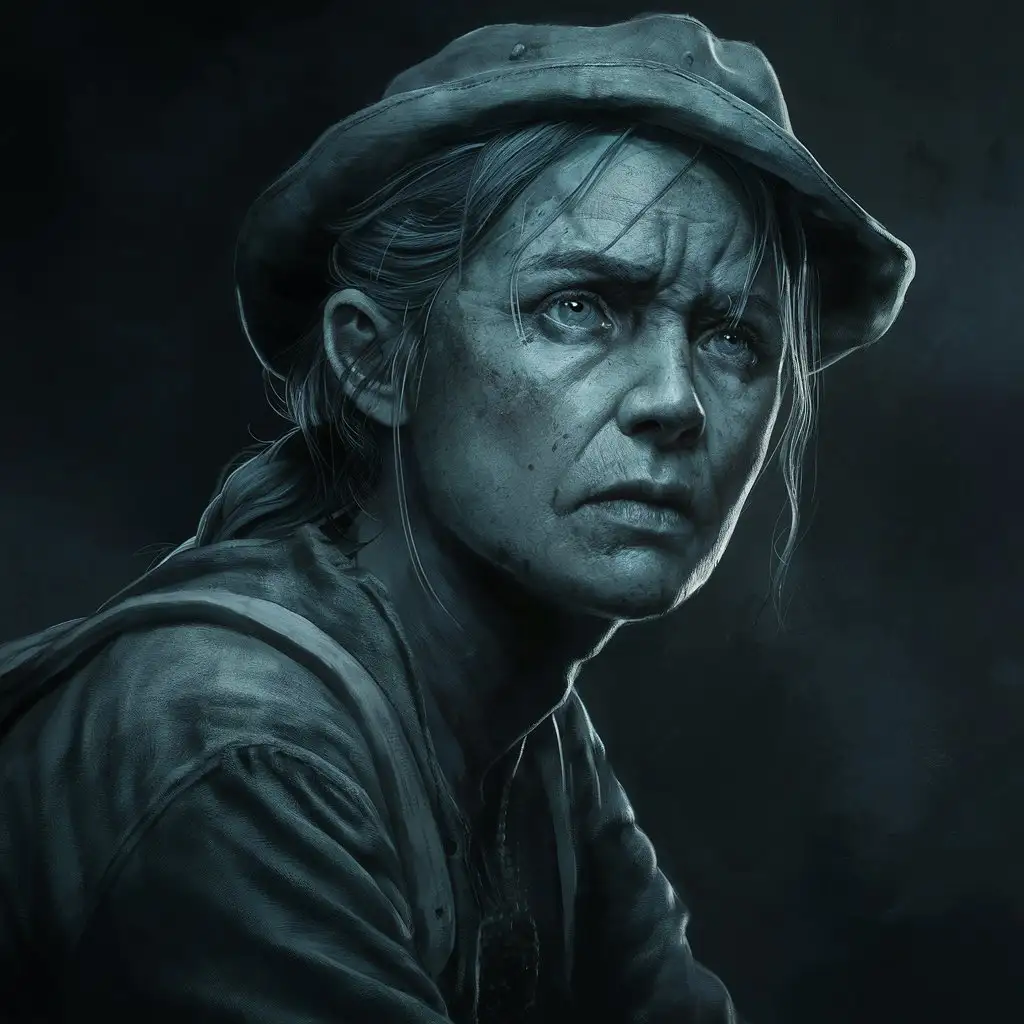 Captivating Female Character Marlene from The Last of Us in a Detailed and Emotional Portrait