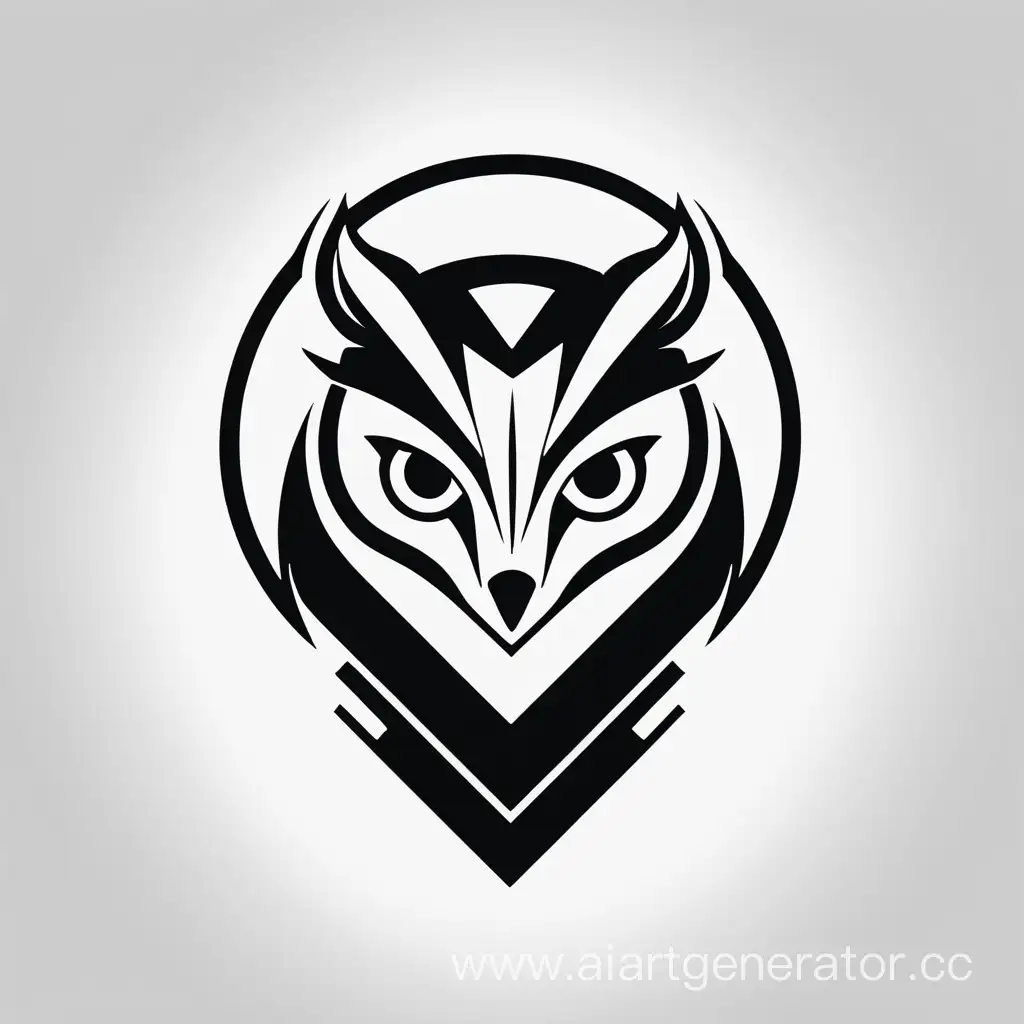 Simplistic-Black-and-White-Logo-RaccoonBarn-Owl-Chimera-Symbolizing-Transformation-and-Adaptability