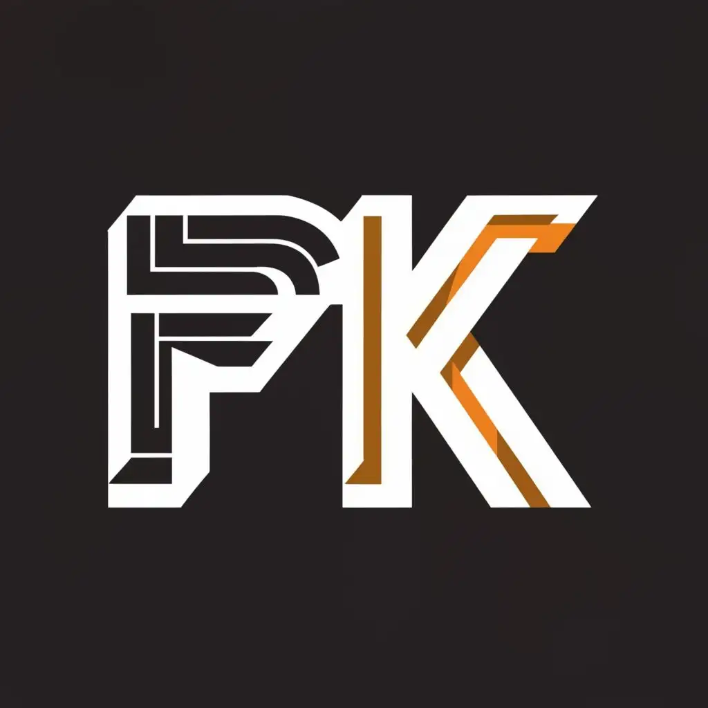 logo, background to be black, with the text "Pk", typography, be used in Entertainment industry