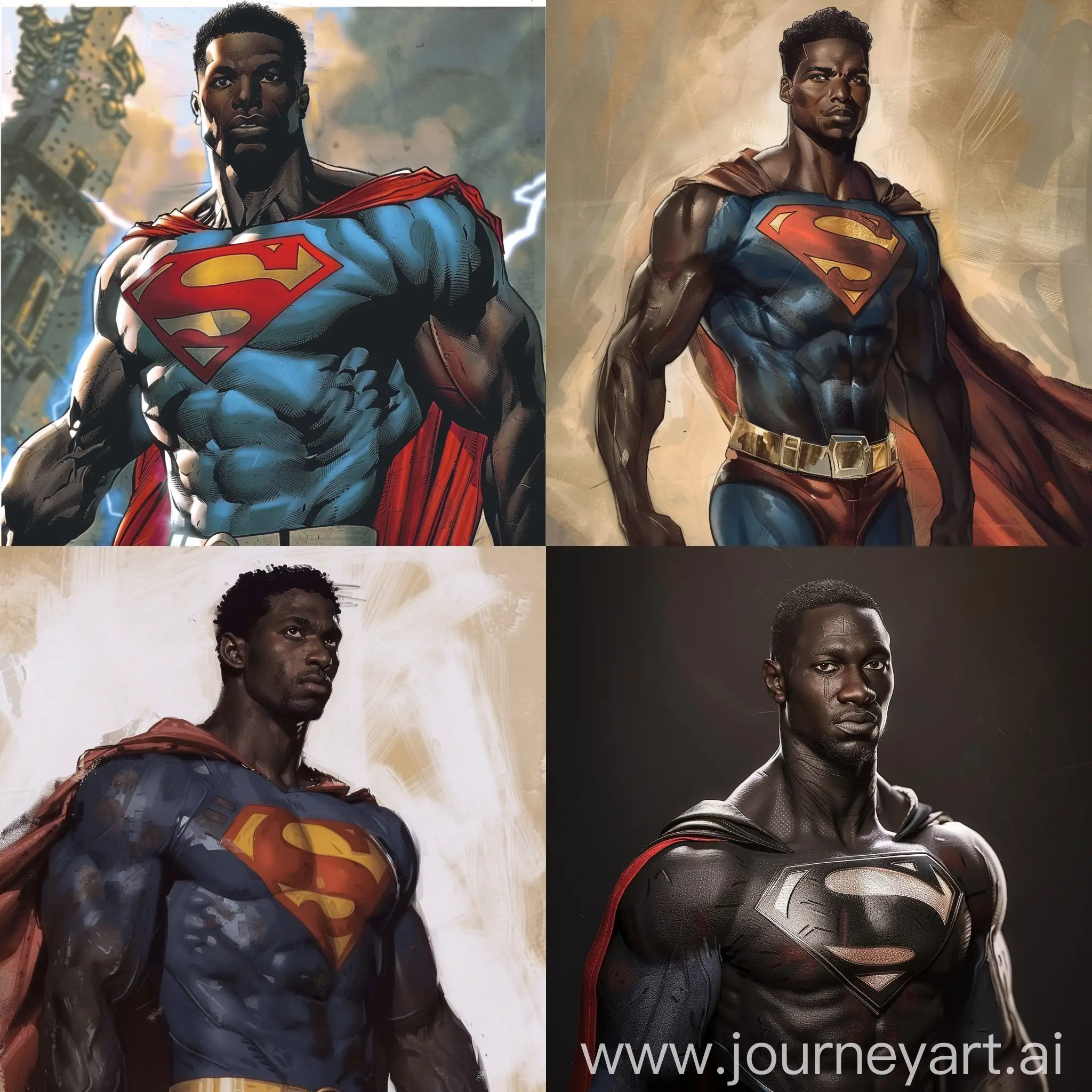 a black superman with Ethiopian background