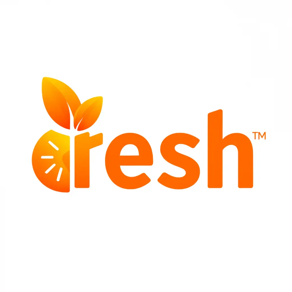 a logo design,with the text "fresh", main symbol:an orange,Moderate,clear background