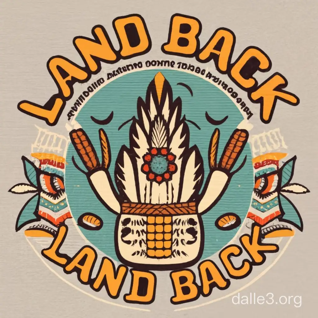 Empowering Native Heritage Shirt Design with Land Back Message Dalle3 AI