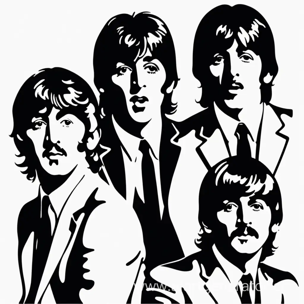 stencil the beatles face