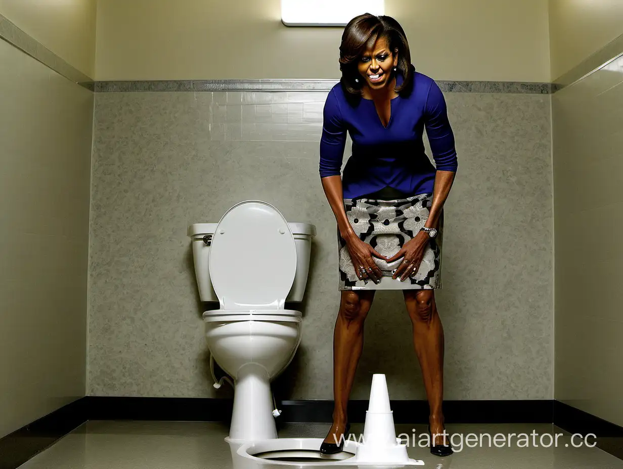 Michelle Obama peeing standing