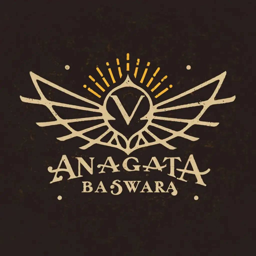 logo, light, wing, arrow symbol, with the text "ANAGATA BASWARA", typography