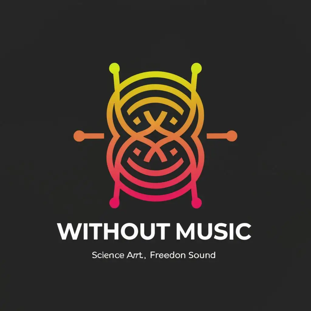 a logo design,with the text "Without music", main symbol:science fiction music art freedom sound,complex,be used in Entertainment industry,clear background