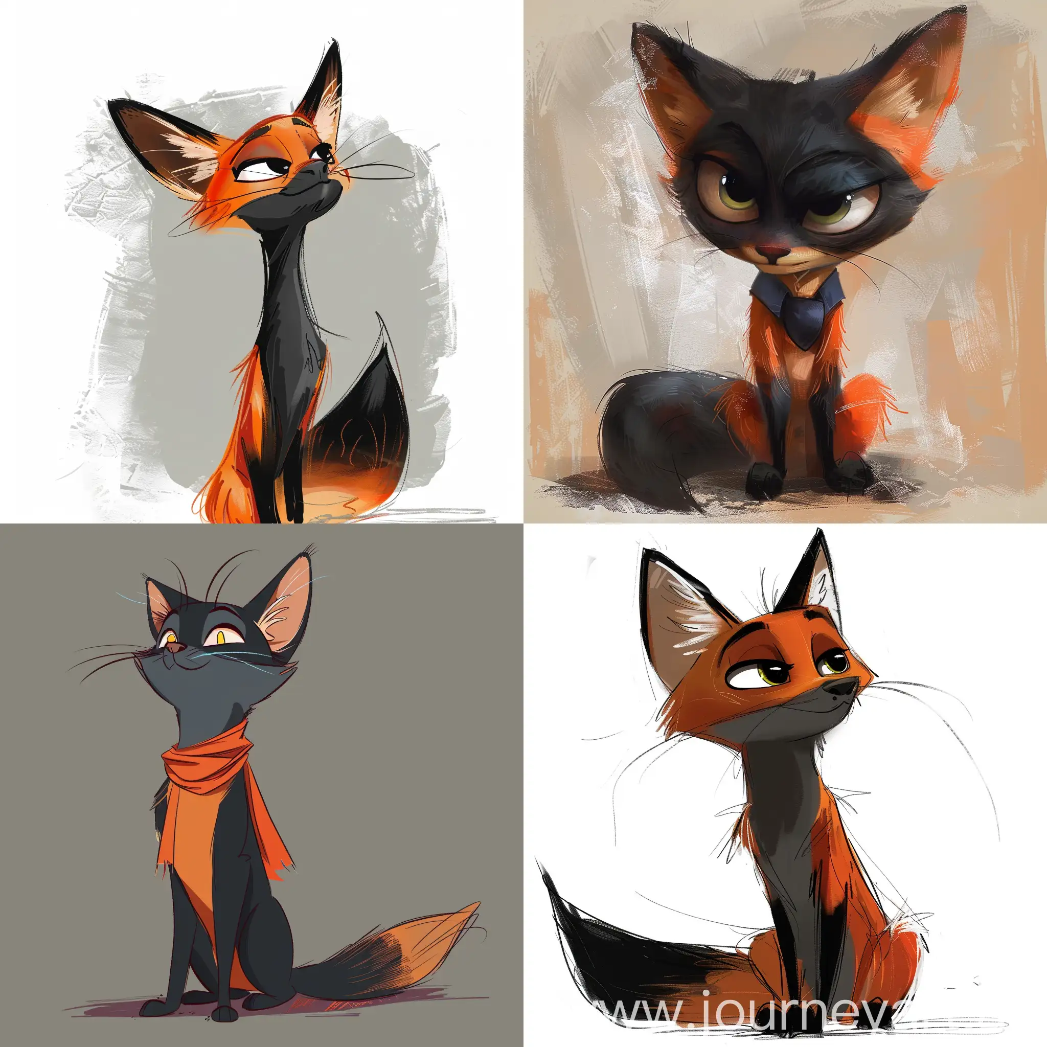 Zootopia-Style-Black-Cat-and-Fox-Duo