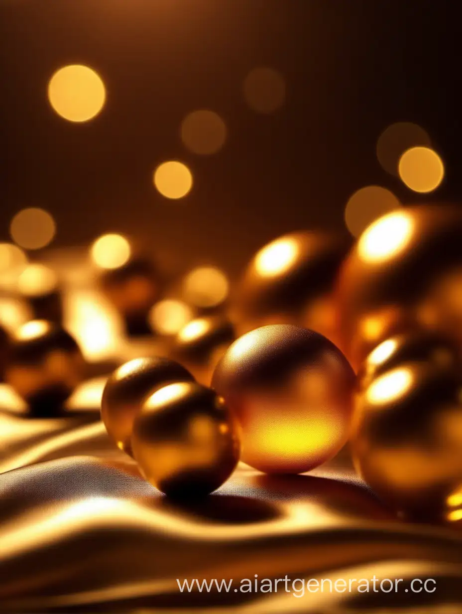 Sensual-Silk-Sheets-with-Golden-Glowing-Balls-and-Flying-Bokeh-Blur