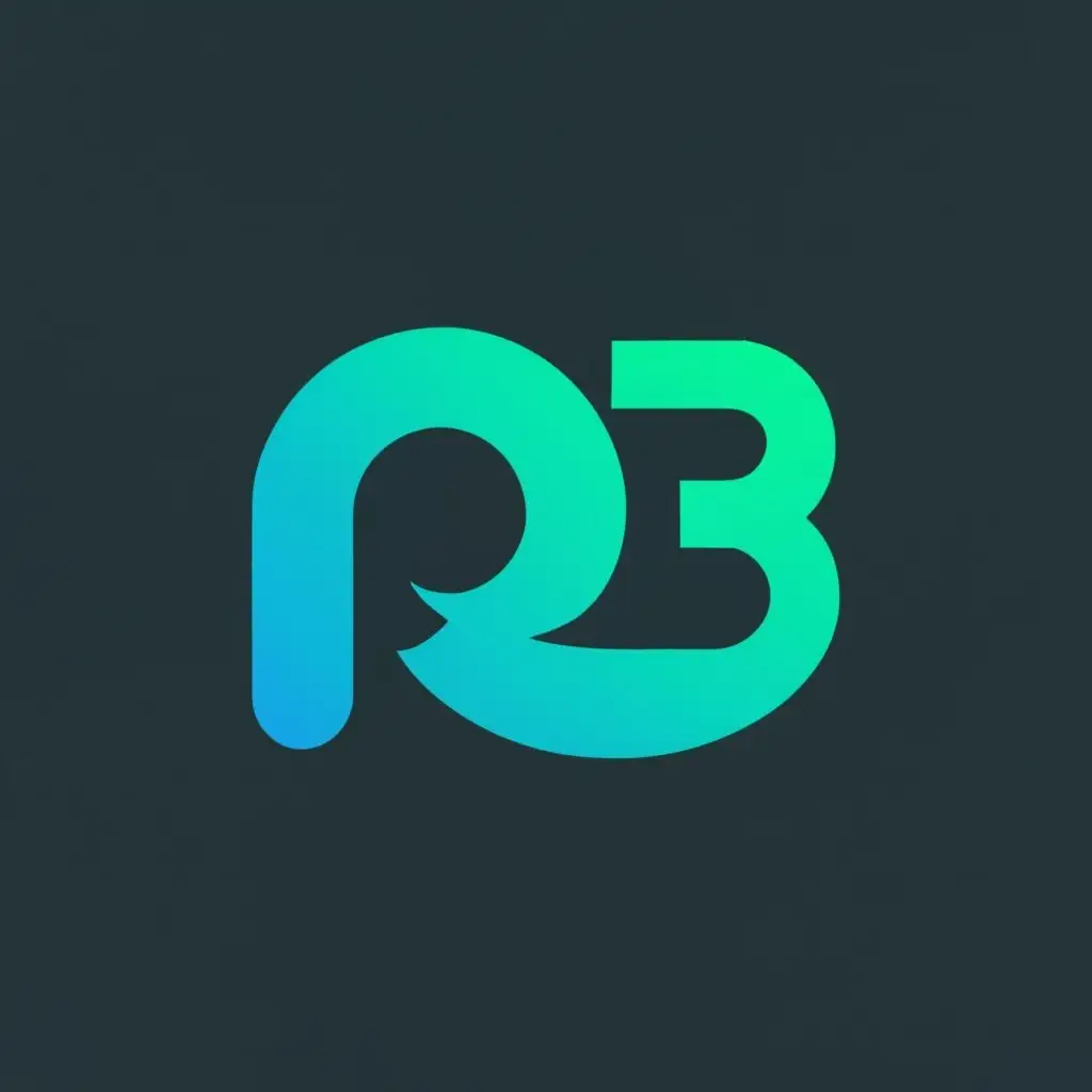 logo, RB, with the text "Rakyb Uddin", typography, be used in Technology industry