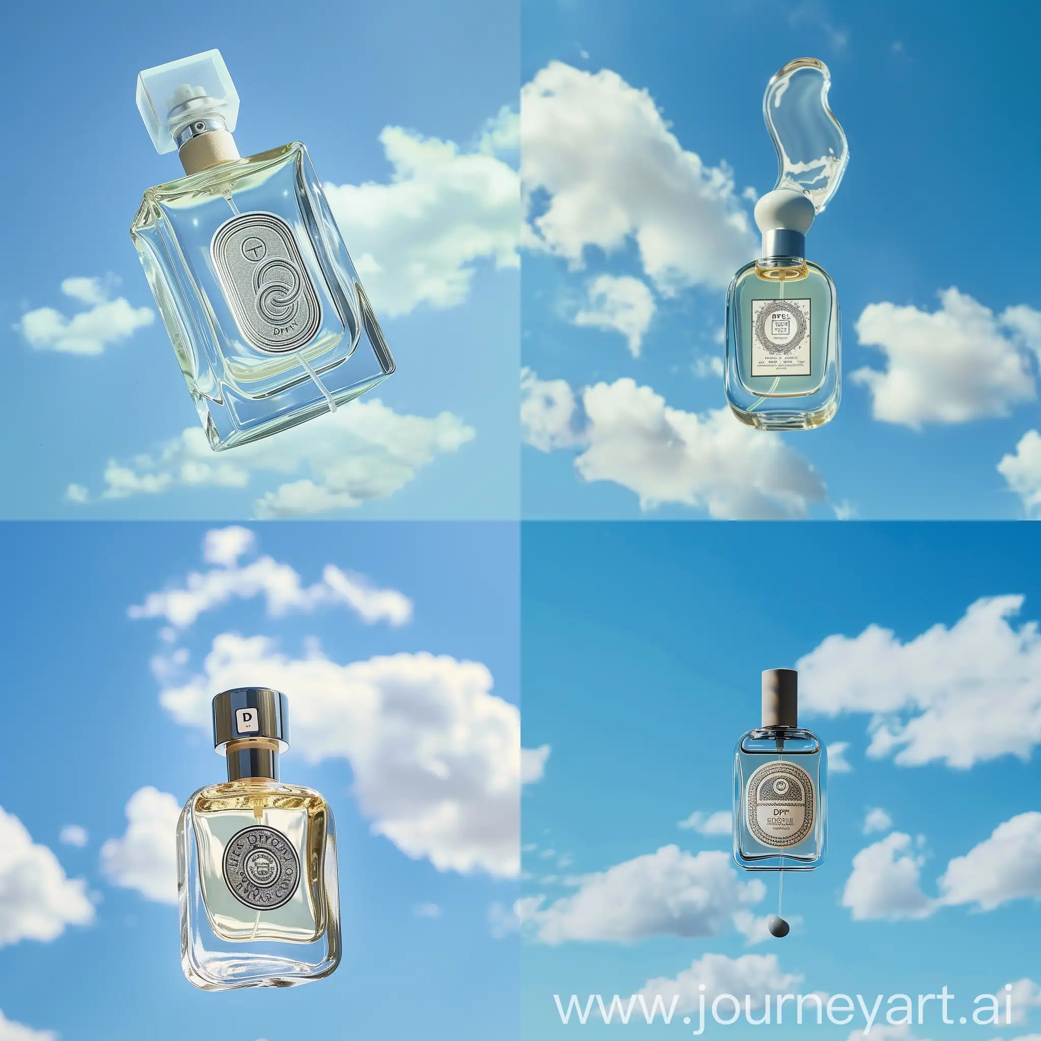 Diptyque perfume floating in blue  sky