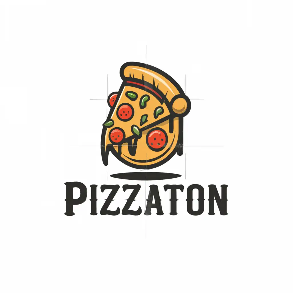 LOGO-Design-For-Pizzaton-Delicious-Pizza-Symbol-in-Modern-Typeface