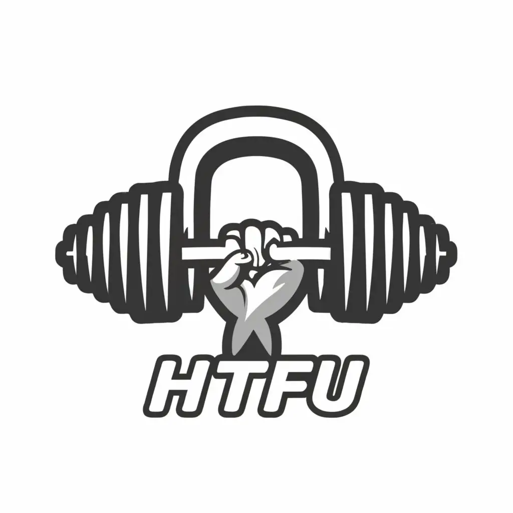 a logo design,with the text "HTFU", main symbol:gym weights,Moderate,be used in Sports Fitness industry,clear background