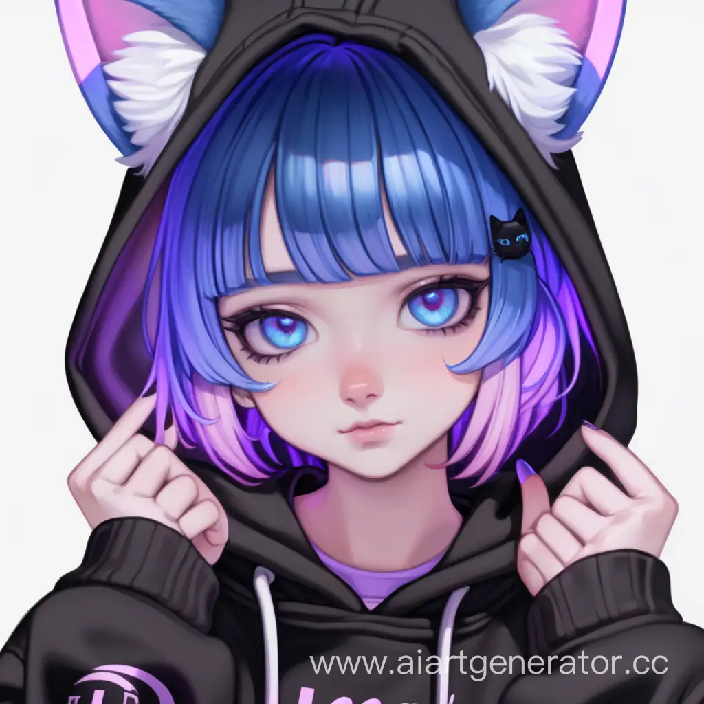 Quirky-Girl-with-Blue-Hair-in-Useless-Sweatshirt-and-CatEar-Hood
