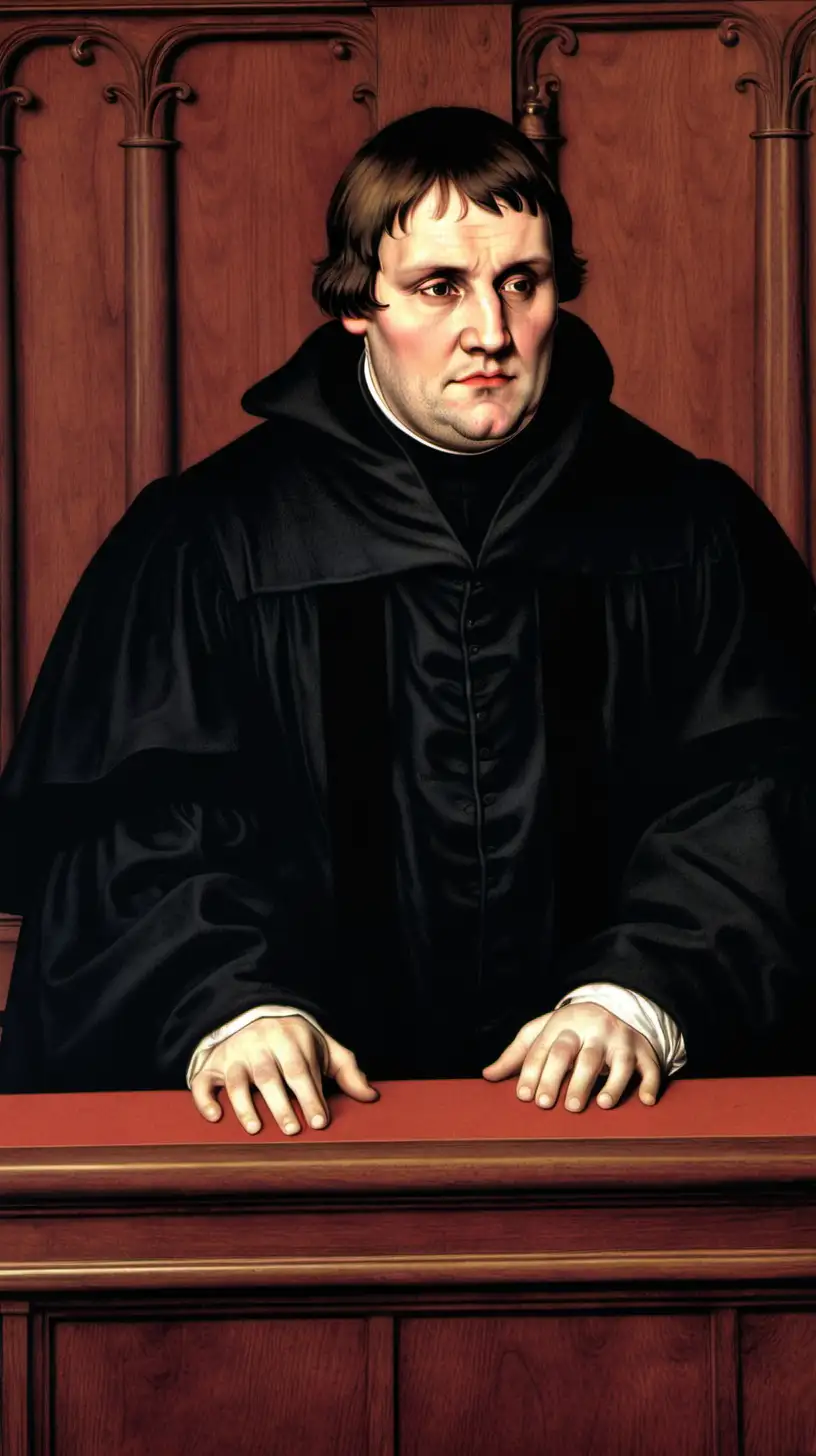 In 1511, Martin Luther turned his face to those sitting behind him in court
