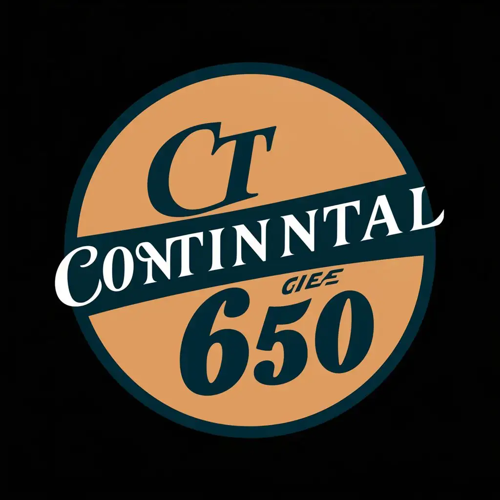 logo, INSIDE A CIRCLE, with the text "CONTINENTAL GT 650", typography