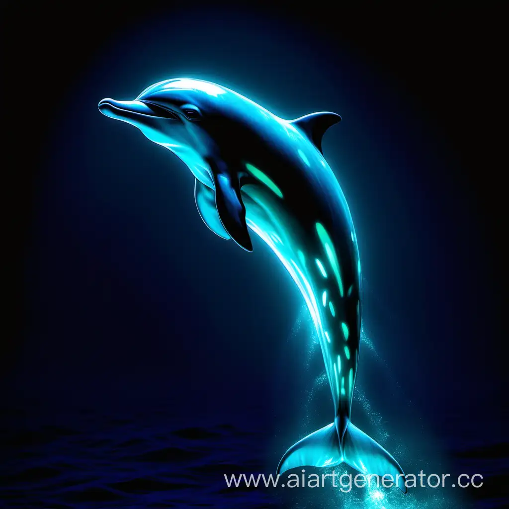 Enchanting-Bioluminescent-Dolphin-Swimming-in-the-Depths