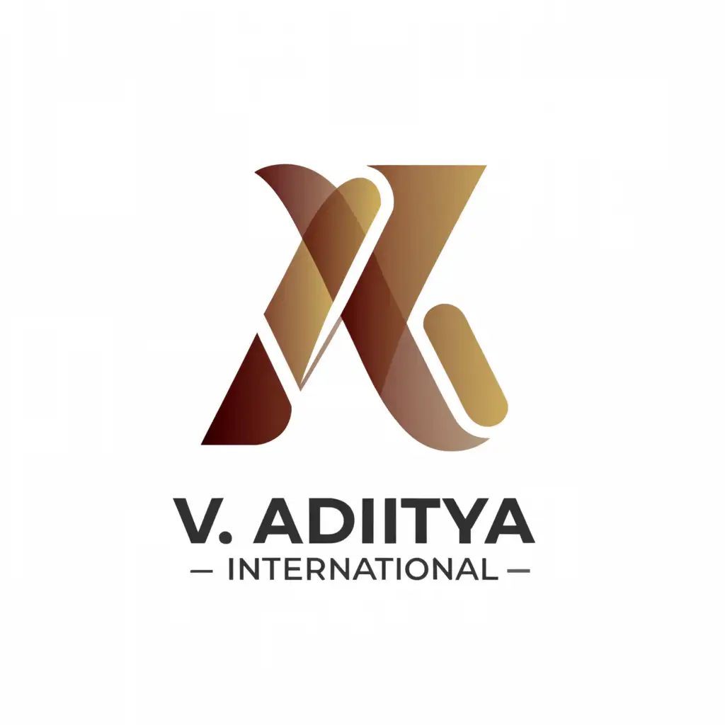 a logo design,with the text "V ADITYA international", main symbol:A,Moderate,clear background
