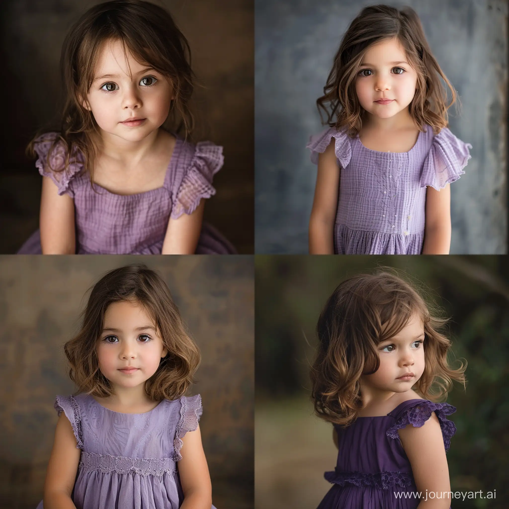 Charming-FourYearOld-Girl-in-a-Stylish-Purple-Dress-with-Brown-Hair