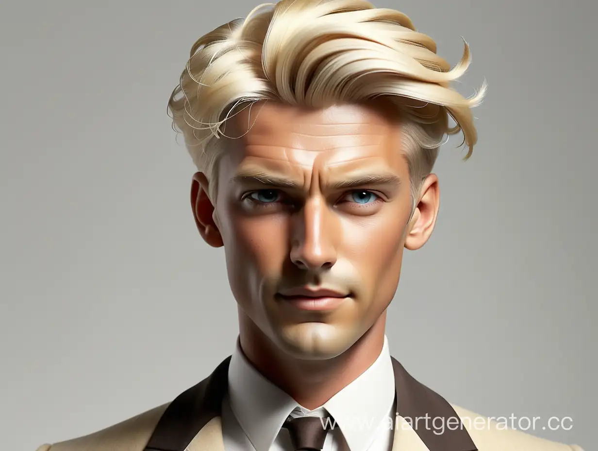 SemiProfile-Portrait-of-a-Blond-Gentleman-with-Stylish-Hairstyle