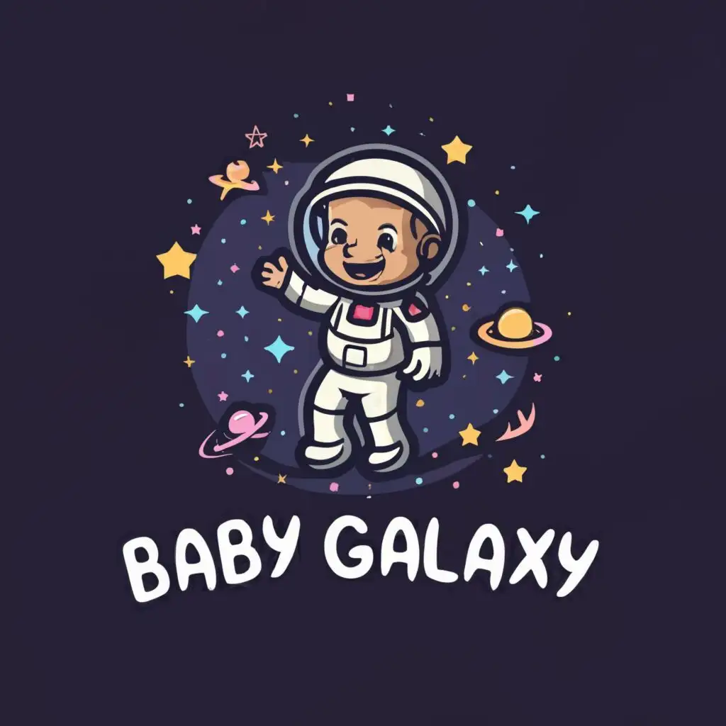 a logo design,with the text "Baby Galaxy", main symbol:Baby in galaxy,Moderate,be used in Home Family industry,clear background