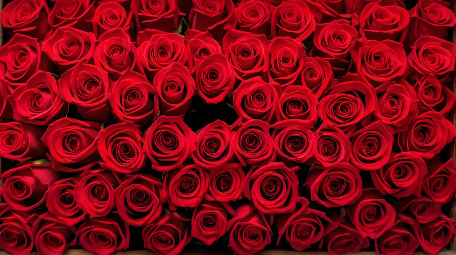 A bouquet of vibrant red roses arranged in the shape of a heart, symbolizing love and passion.