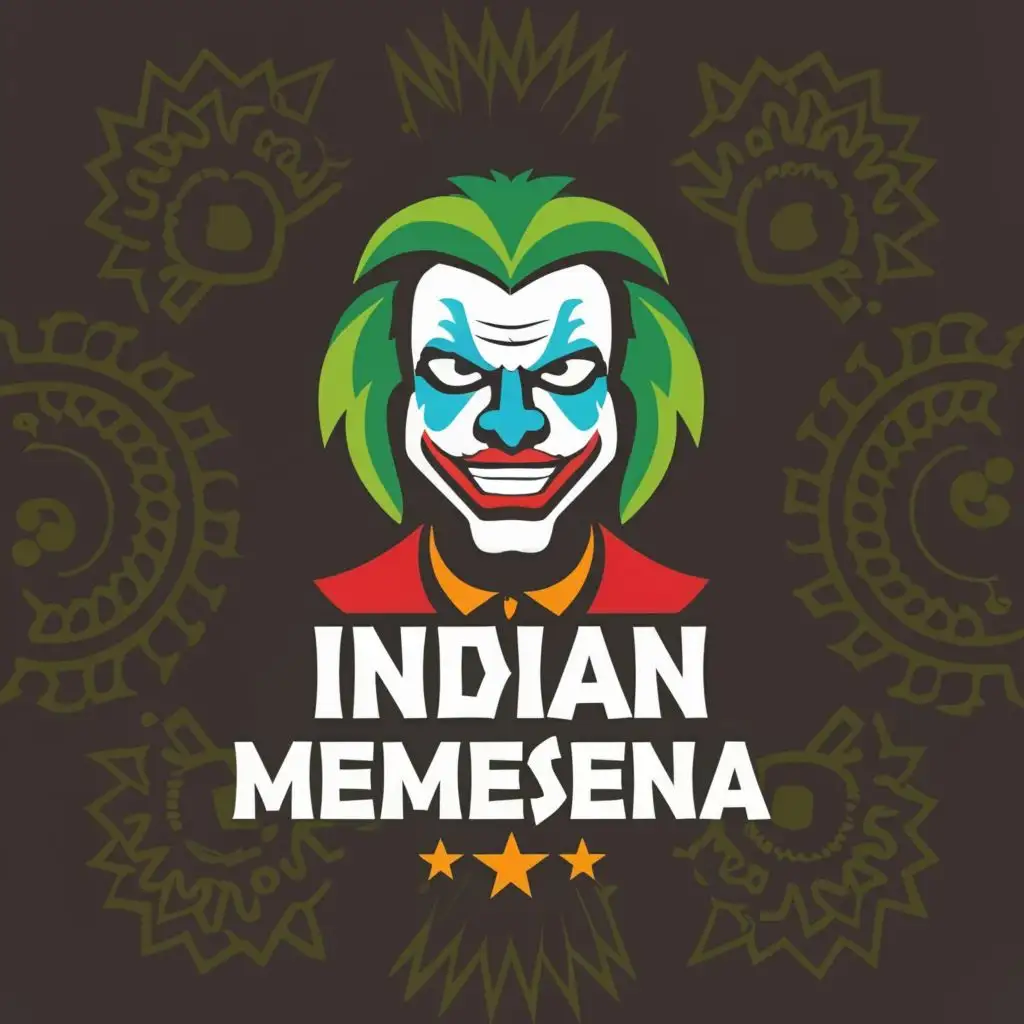 logo, Joker, with the text "Indianmemesena", typography, be used in Entertainment industry