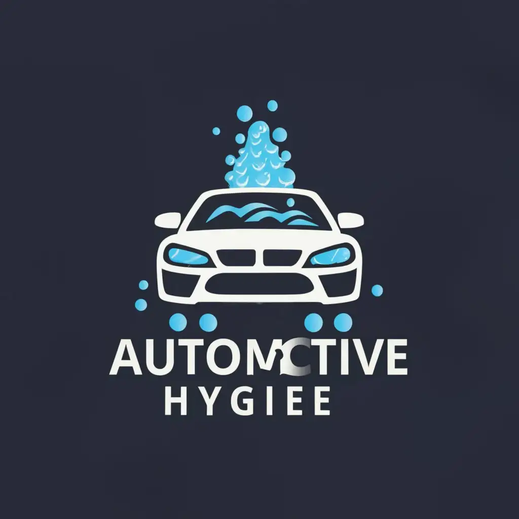 a logo design,with the text "Automotive hygiene", main symbol:car which is being washed,Moderate,be used in Automotive industry,clear background