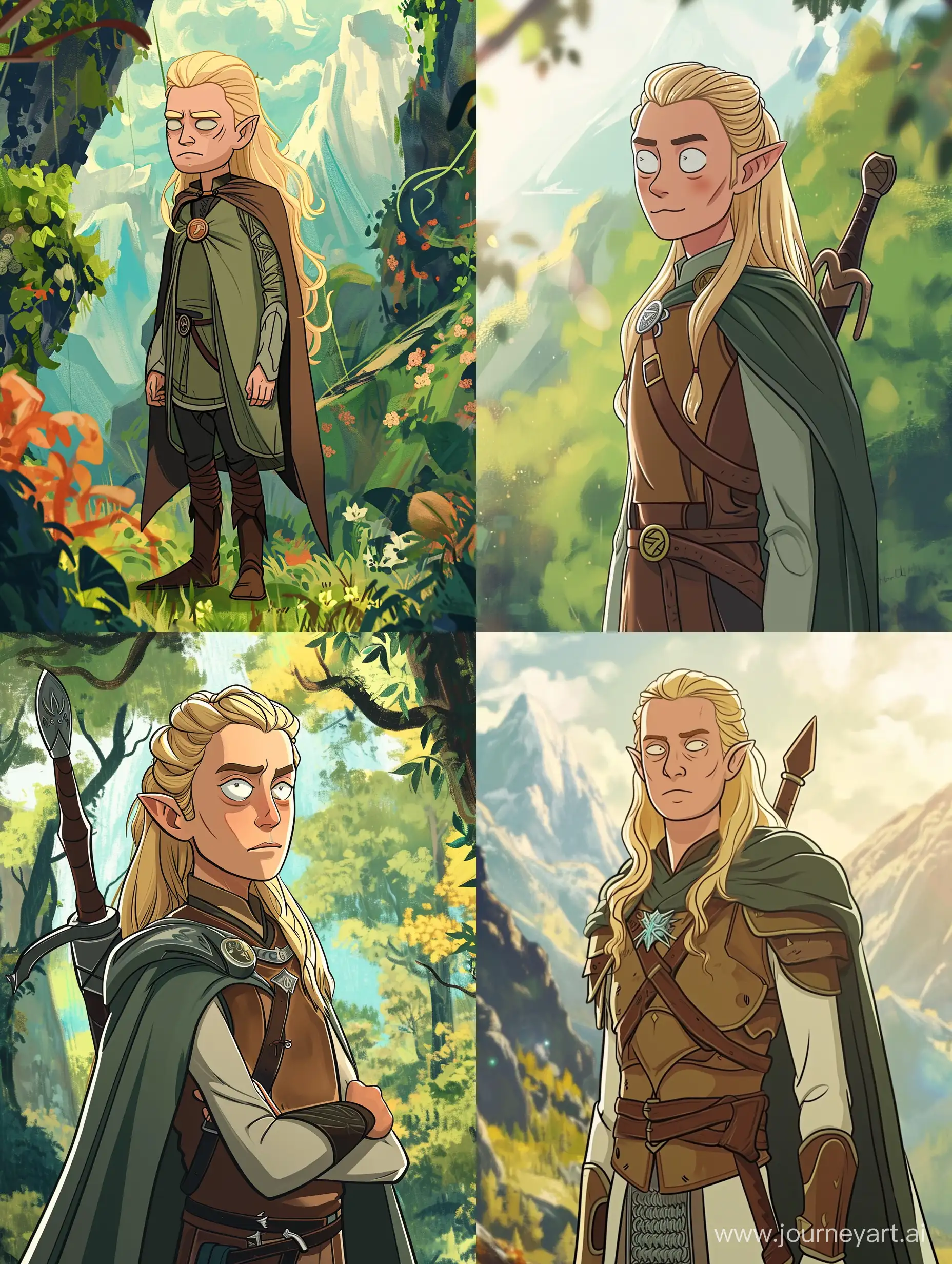 Legolas-Lord-of-the-Rings-Cartoon-Rick-and-Morty-Style-Art