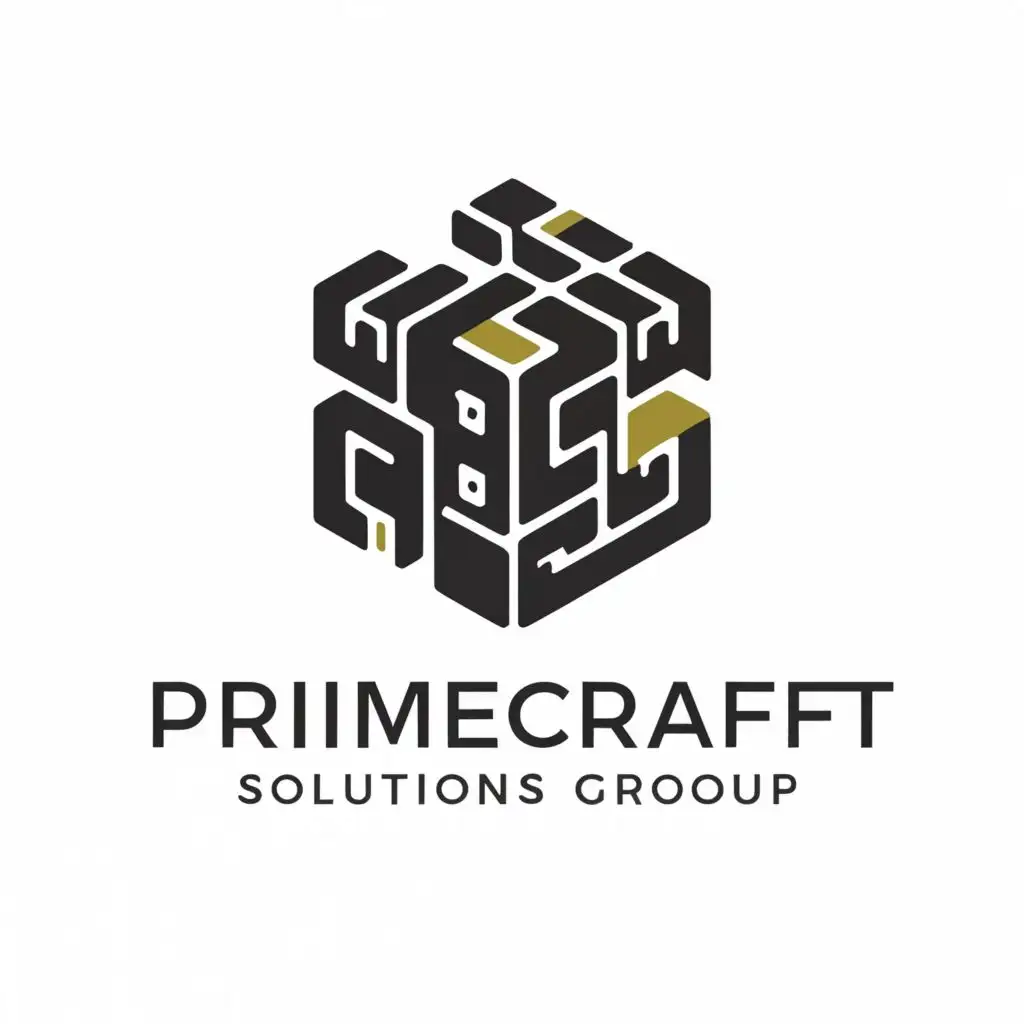 a logo design,with the text "PrimeCraft Solutions group", main symbol:Archistruct,complex,be used in Construction industry,clear background