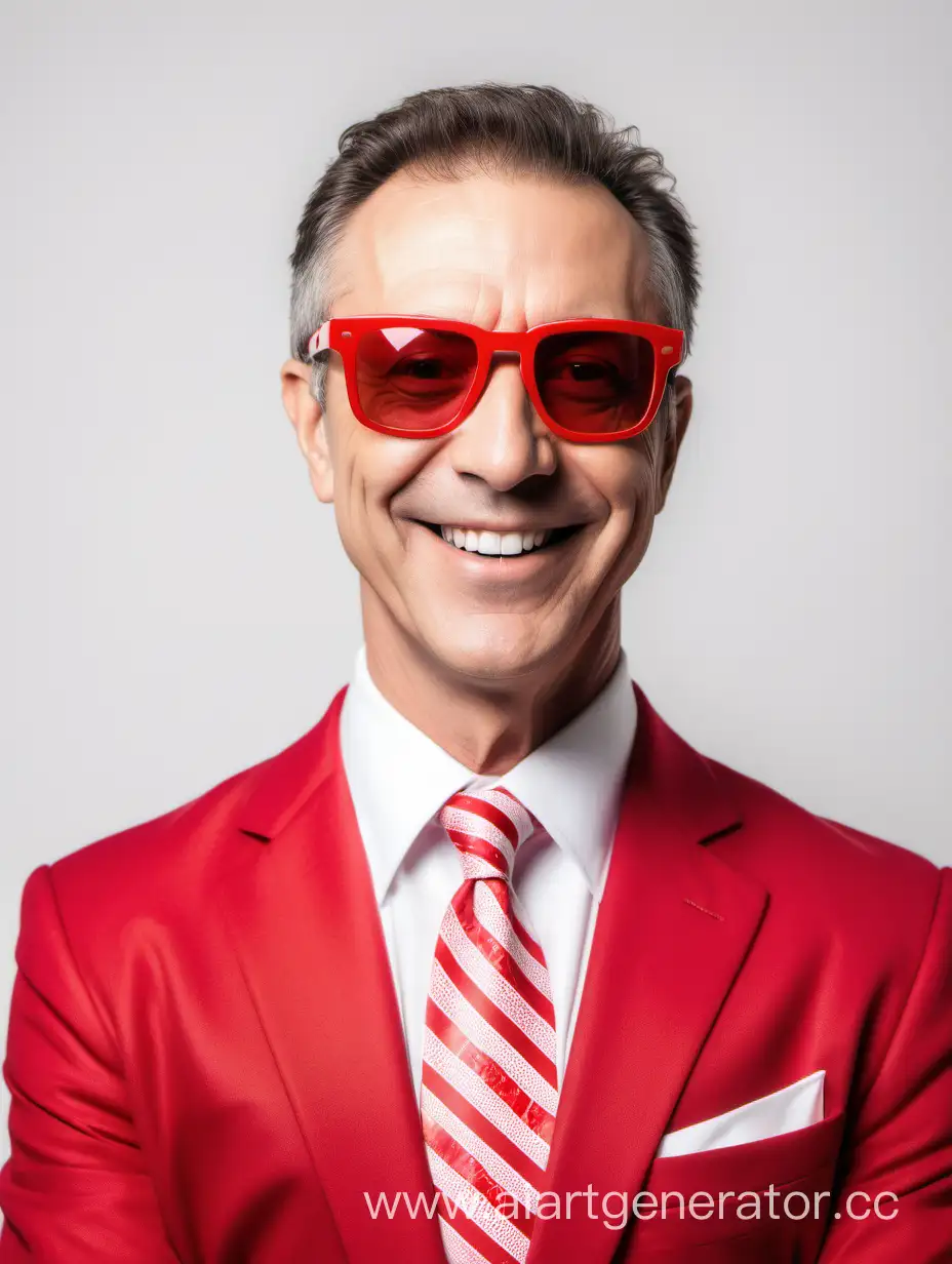 Stylish-MiddleAged-Man-in-Vibrant-Red-Suit-and-Sunglasses