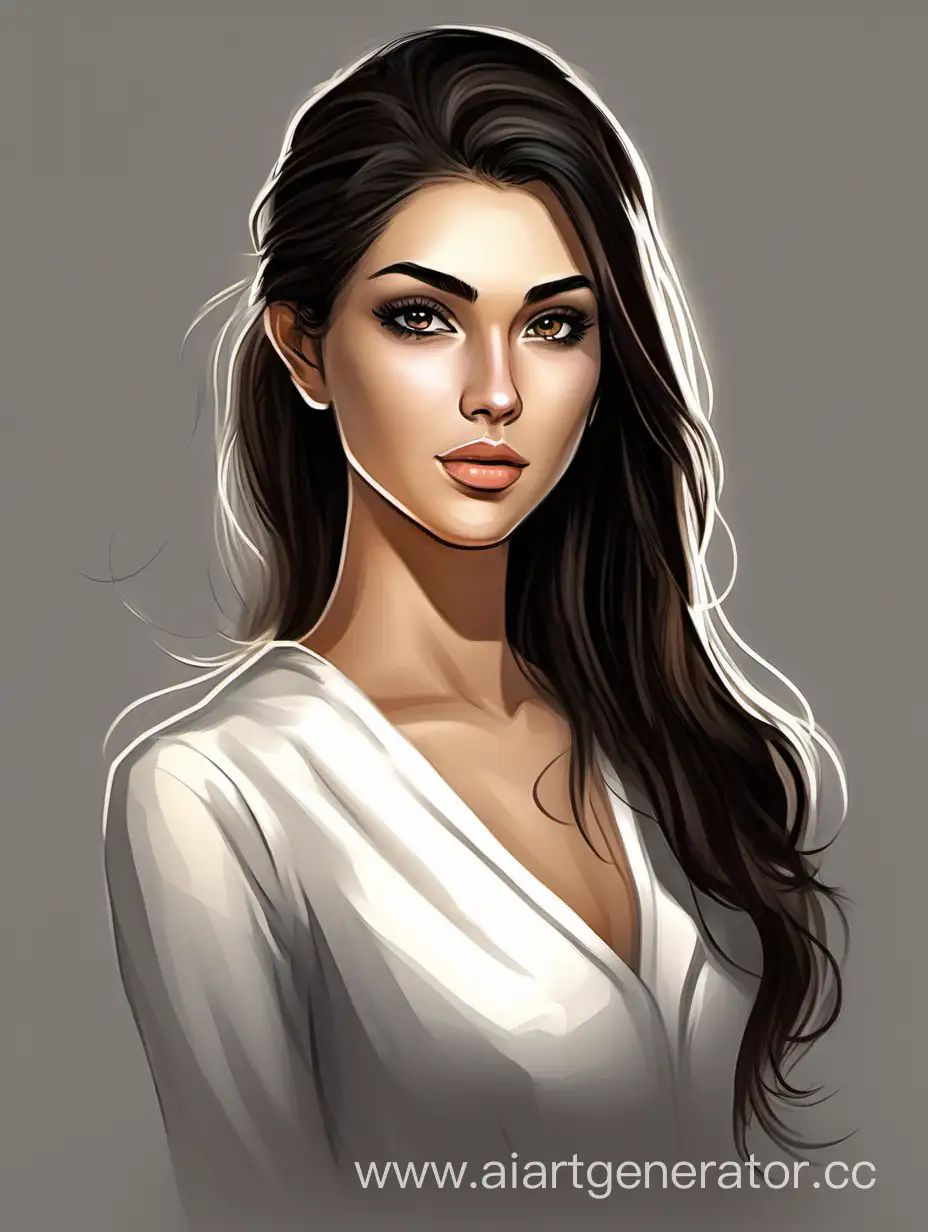 Graceful-Young-Woman-with-Determination-and-Confidence-Elegant-2D-Art-Portrait