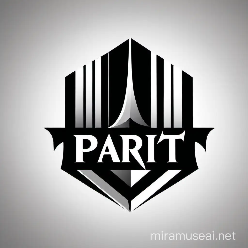 Buatkan sebuah logo perkumpulan hitam putih dari nama "PARIT"