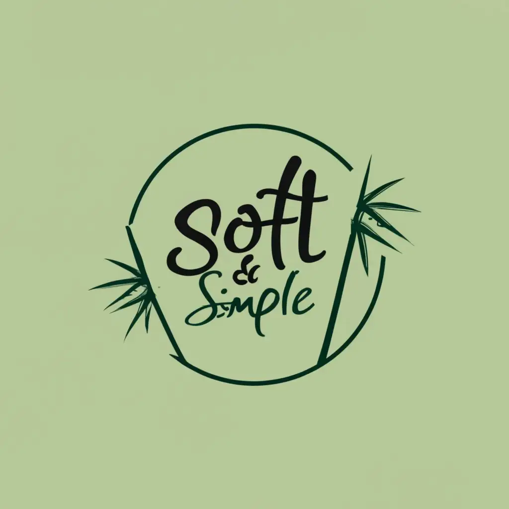logo, circle with bamboo plant, with the text "Soft & Simple", typography, be used in Retail industry
