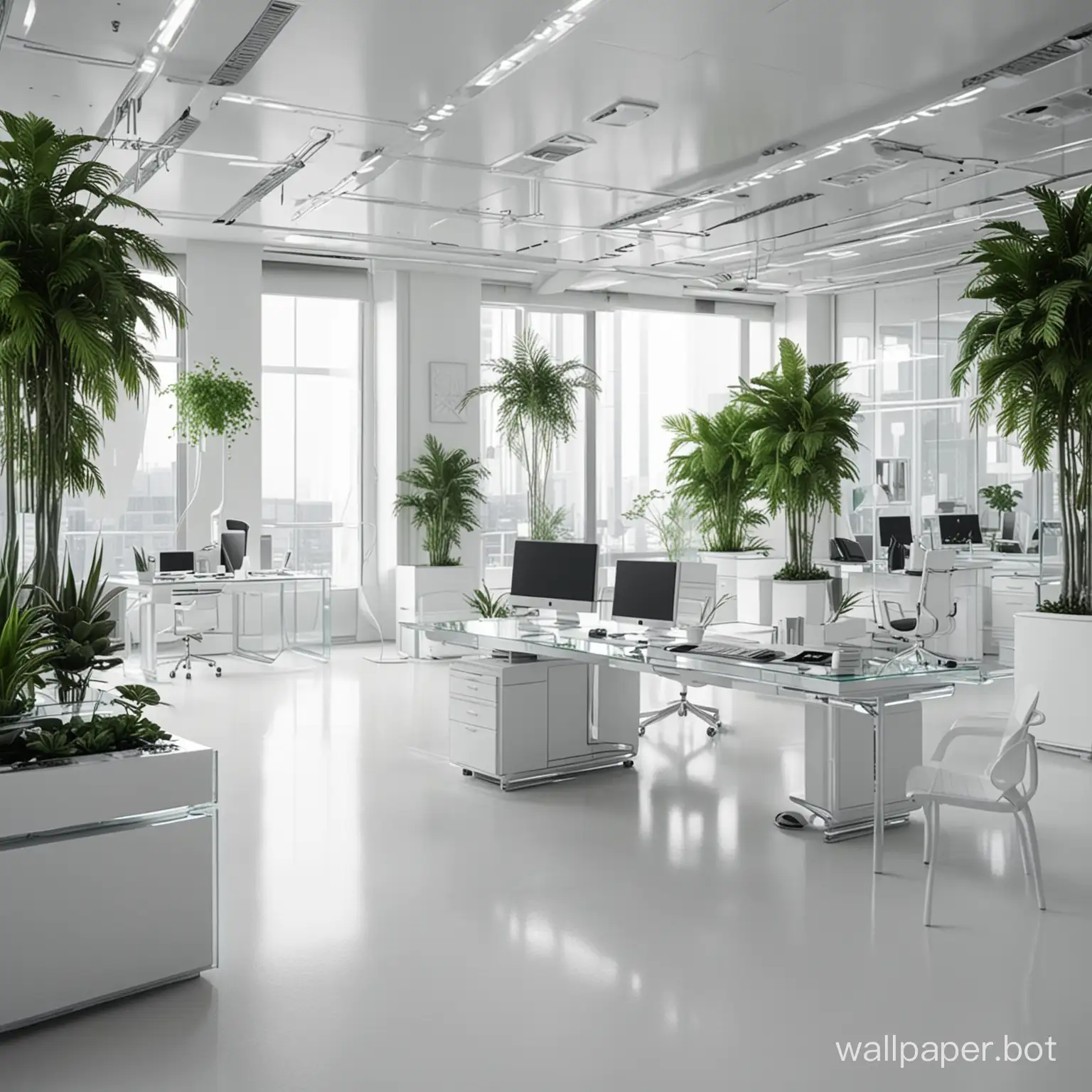 Modern-Office-Interior-with-Futuristic-Elements-and-Plant-Decor