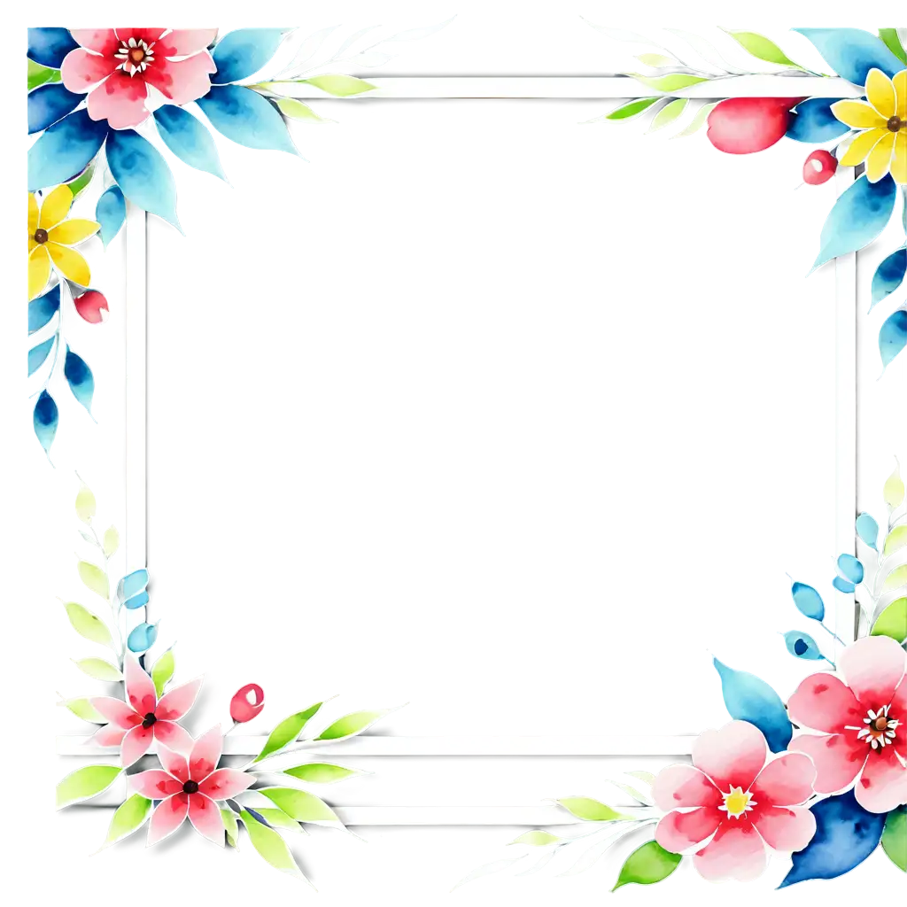 Exquisite-Watercolor-Floral-Frame-PNG-Enhance-Your-Designs-with-Stunning-Floral-Elements
