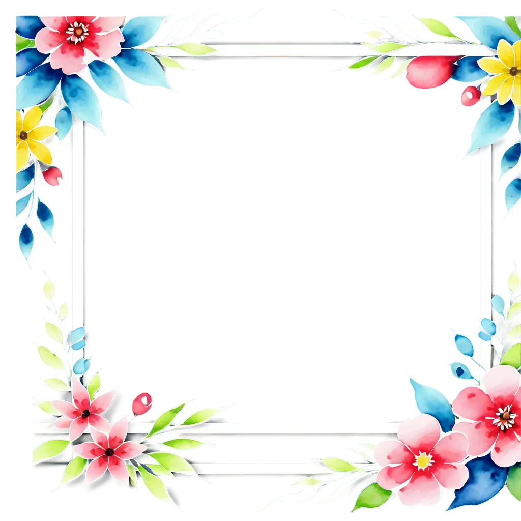 watercolor floral frame