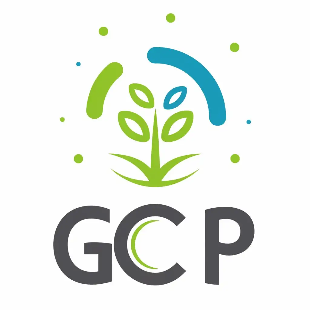 a logo design,with the text "GCP", main symbol:Environment, water, air, carbon footprint, tree, plantation,Moderate,clear background