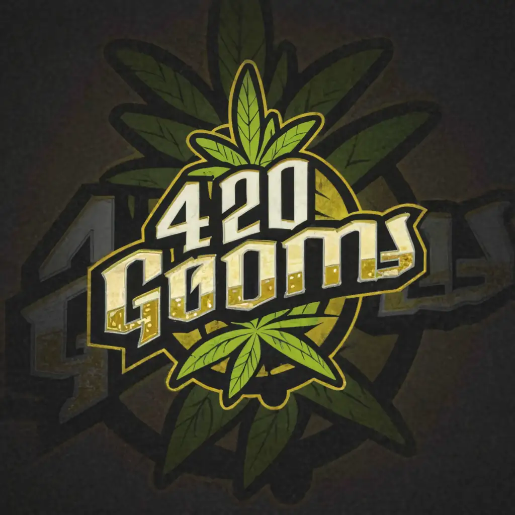 a logo design,with the text "420 Goons", main symbol:Cannabis,Moderate,clear background