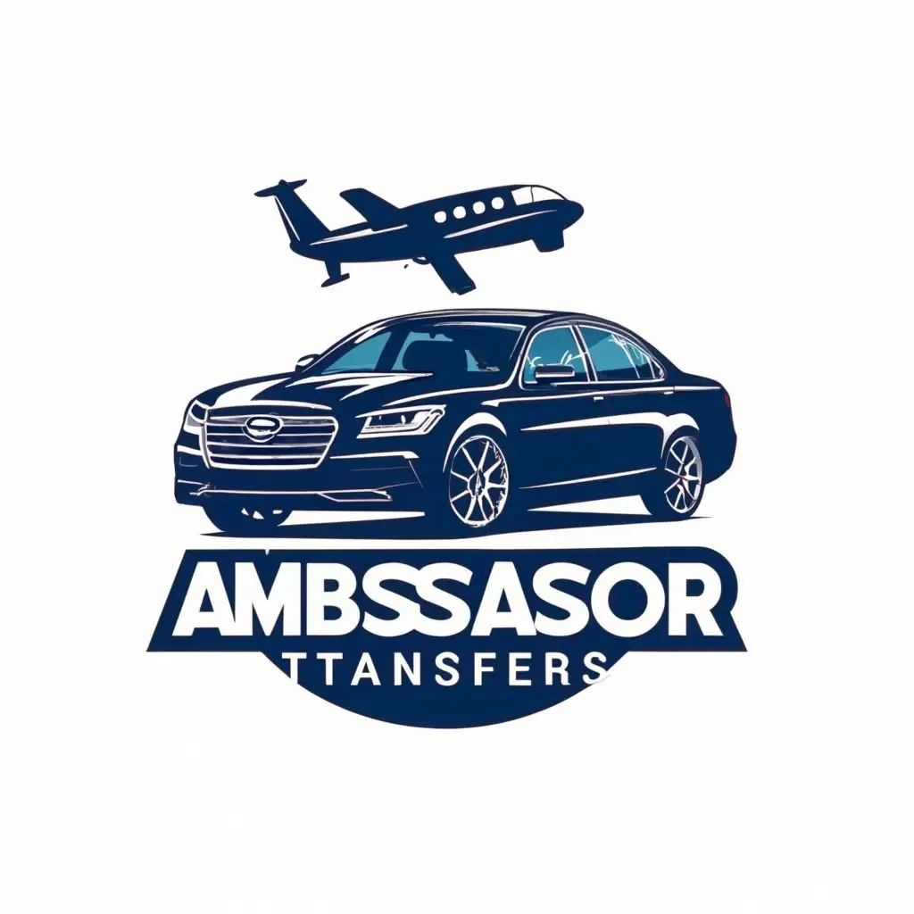 LOGO-Design-For-Ambassador-Transfers-Elegant-Car-Illustration-with-Typography-for-Travel-Industry