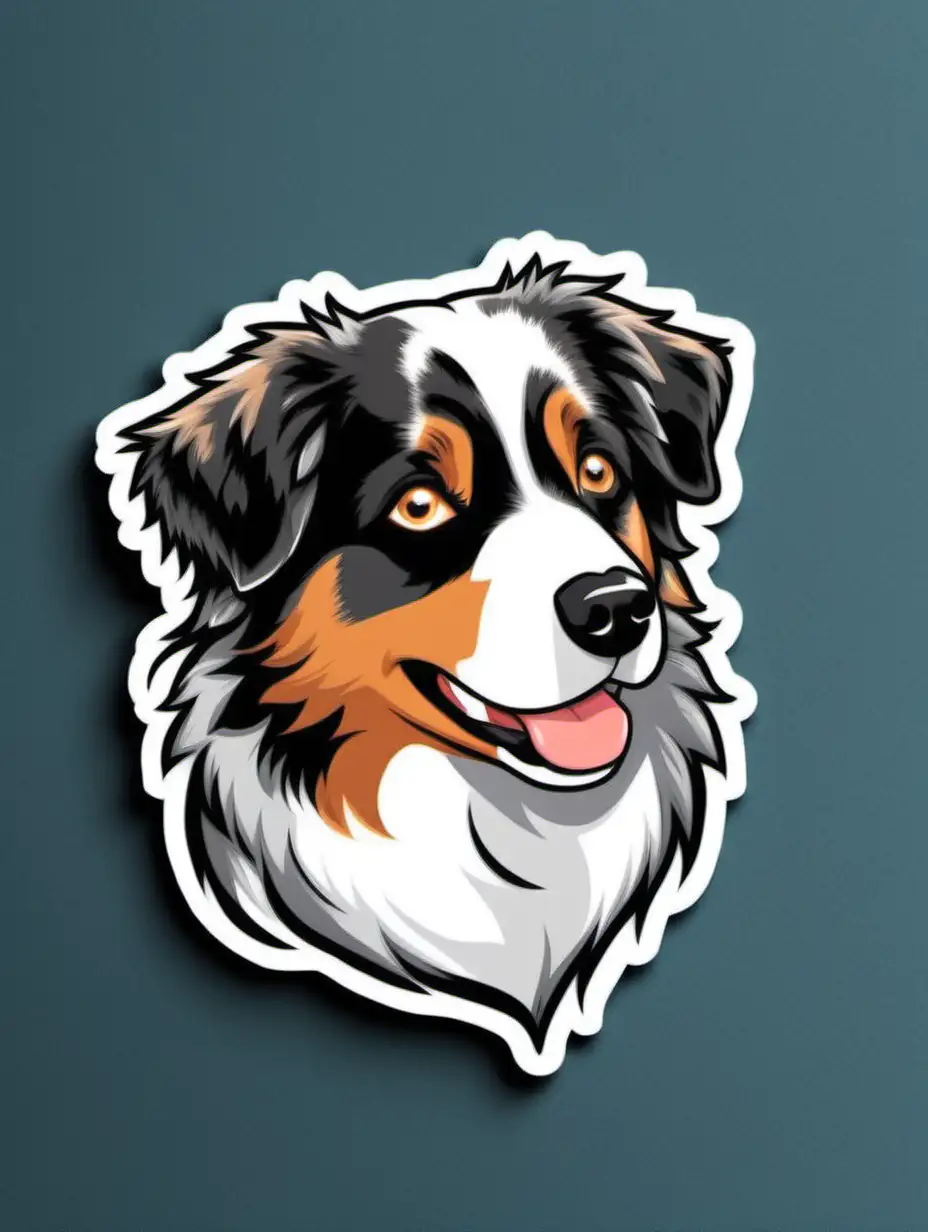 Adorable Australian Shepherd Dog Sticker Express Your Love for This Playful Breed