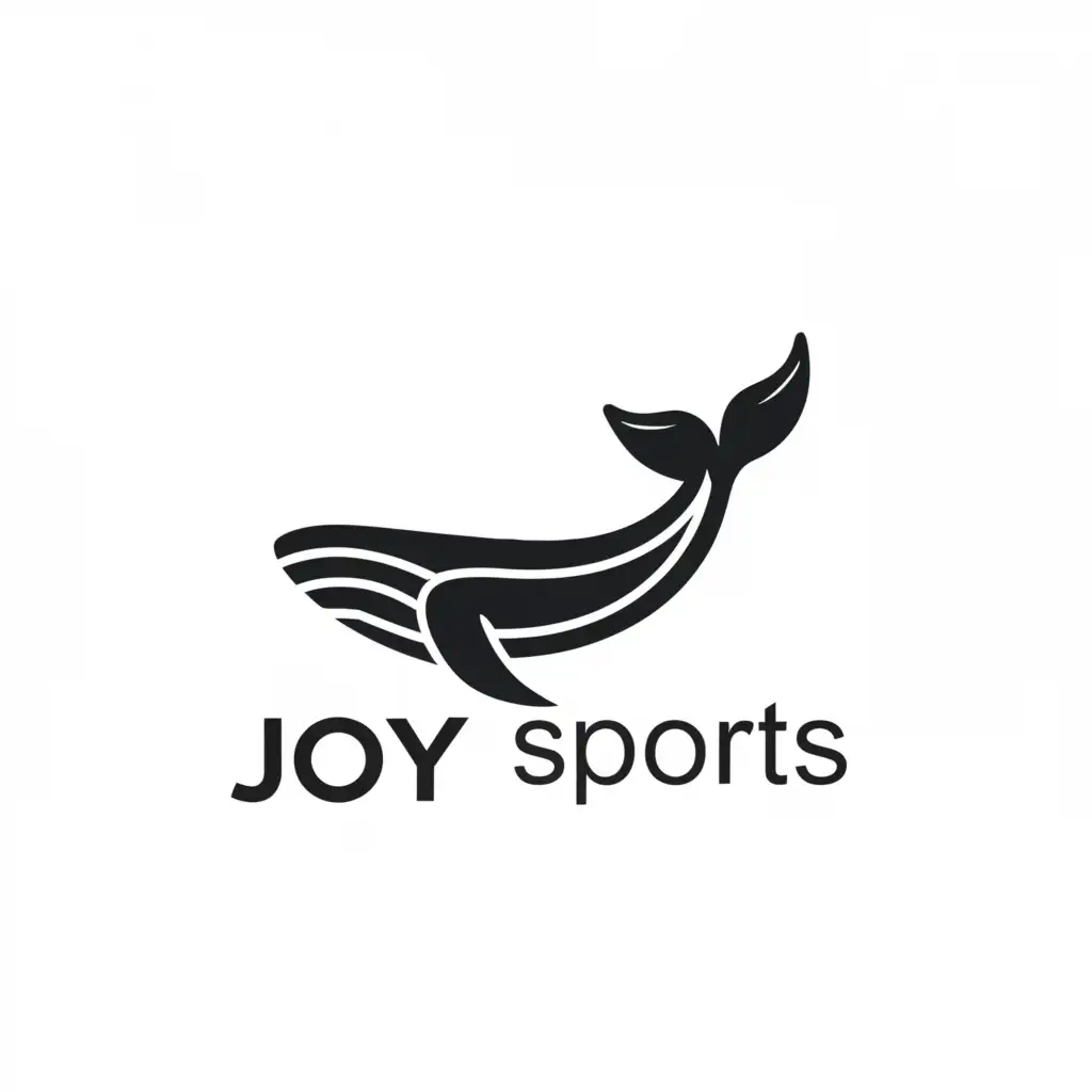 a logo design,with the text "Joy Sports", main symbol:Whale,Minimalistic,be used in Sports Fitness industry,clear background