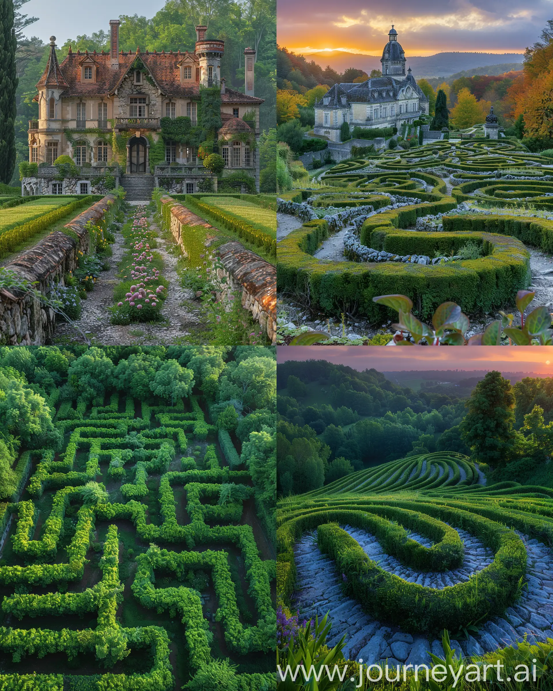realistic photographic shot of Gardens of Marqueyssac, shot on a Sony A7III,  UHD, optimal photography --ar 4:5 --s 750